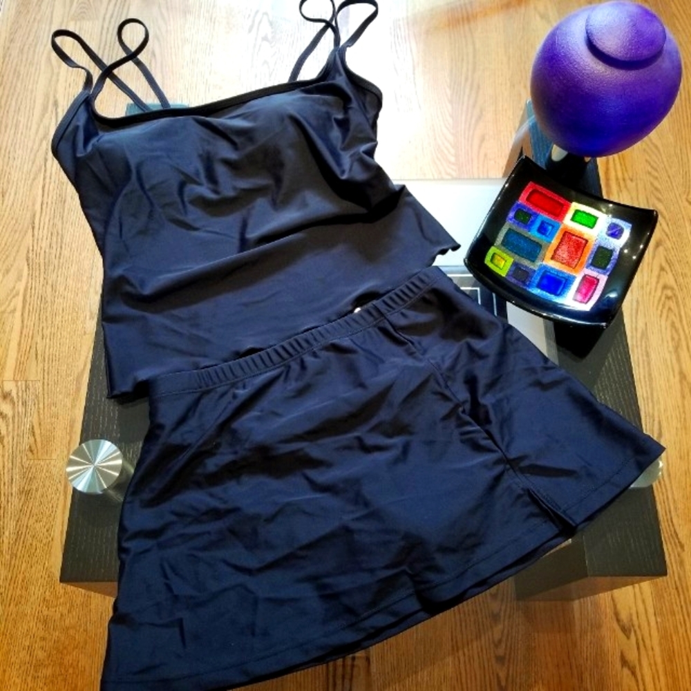 Raya Sun 2 Piece Missy Size 10 Black Tankini